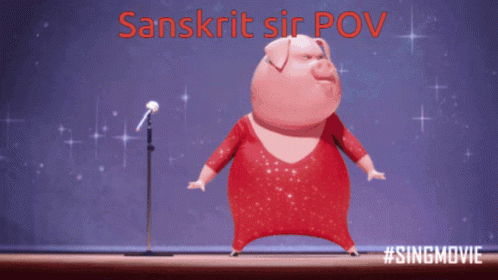 A Pig Singing Into A Microphone With The Words Sanskrit Sir Pov GIF