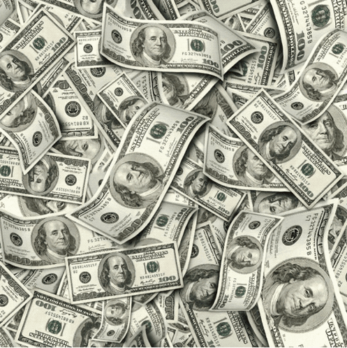 A Pile Of 100 Dollar Bills With A Franklin On The Front GIF