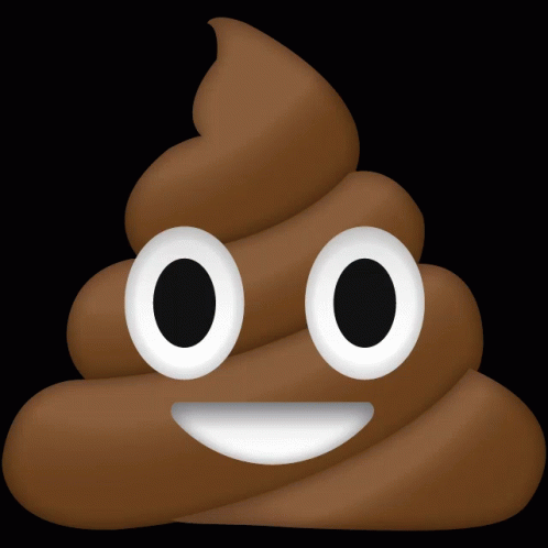 A Pile Of Poop With White Eyes And A Smiling Face GIF