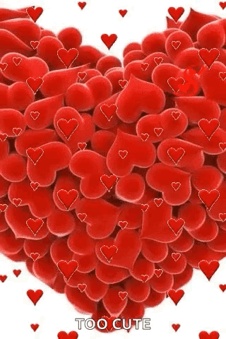 Red Heart Pile In Heart Shape GIF