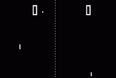 A Ping Pong Game Is Being Played On A Black Screen GIF