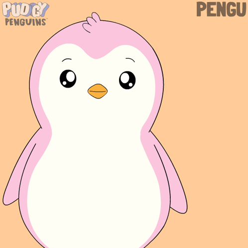 A Pink And Blue Penguin Hugging Each Other With The Words " I Love You Mom " On The Bottom GIF