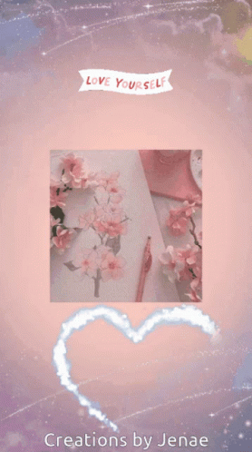 A Pink And Purple Background With A Heart That Says Love On It GIF