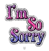 A Pink And Purple I 'M So Sorry Sticker On A White Background GIF