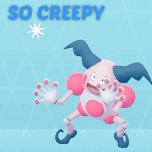 A Pink And White Clown With The Words So Creepy Above It GIF