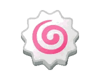 a pink and white swirl on a white background