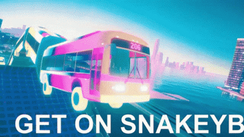 A Pink And Yellow Bus With The Number 200 On It GIF