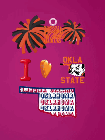 A Pink Background With Oklahoma State On It GIF
