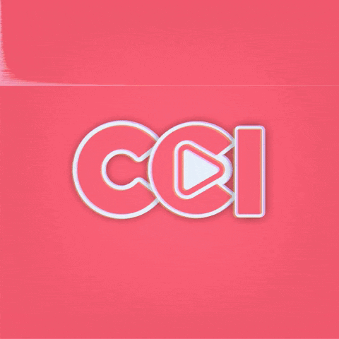 A Pink Background With The Letters Cci In White GIF
