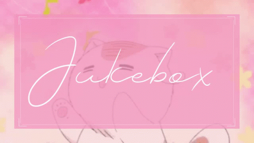 A Pink Background With The Word Jukebox Written In White GIF
