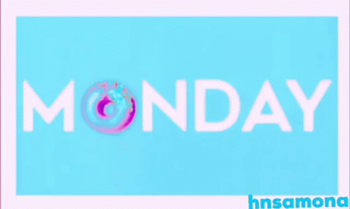 A Pink Background With The Word Monday In White GIF