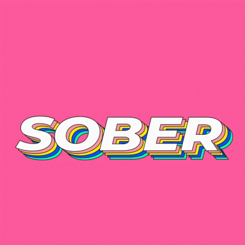 A Pink Background With The Word Sober In White GIF