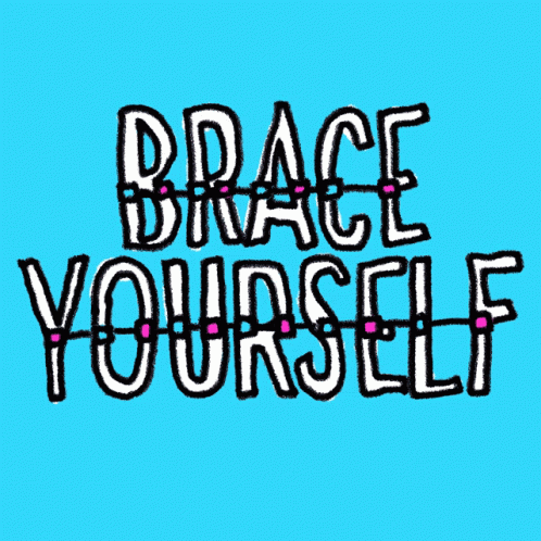 A Pink Background With The Words Brace Yourself GIF