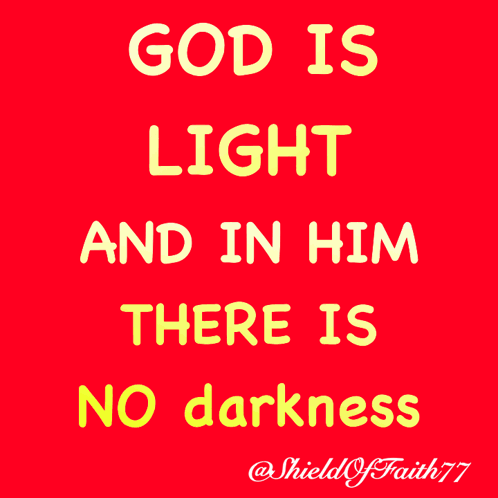 A Pink Background With The Words " God Is Tight And In Him There Is No Darkness " GIF