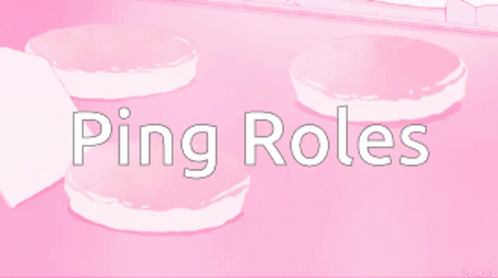 A Pink Background With The Words Ping Roles Written On It GIF
