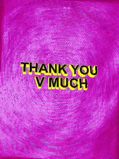 A Pink Background With The Words Thank You V Much In Yellow GIF