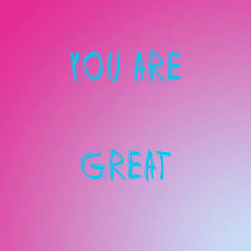 A Pink Background With The Words " You Are A Cutie " Written In Blue GIF