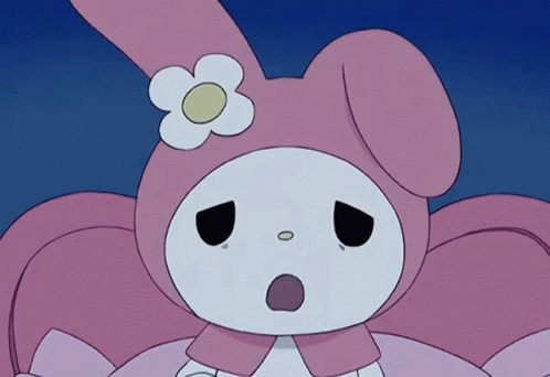 A Pink Bunny With A Flower On Her Head GIF
