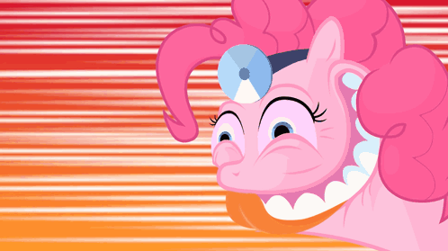 A Pink Cartoon Pony With A Stethoscope On Her Head GIF