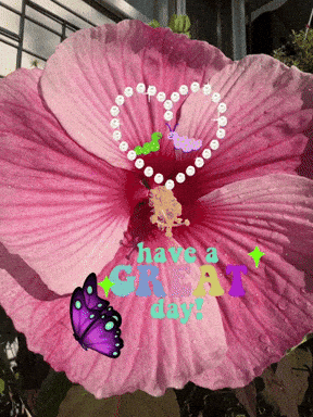 A Pink Flower With A Heart And The Words Have A Great Day GIF