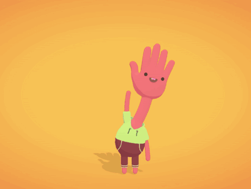 a pink hand making a peace sign with its fingers