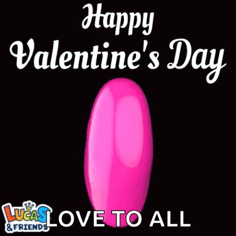 Pink Heart Saying Happy Valentine's Day GIF