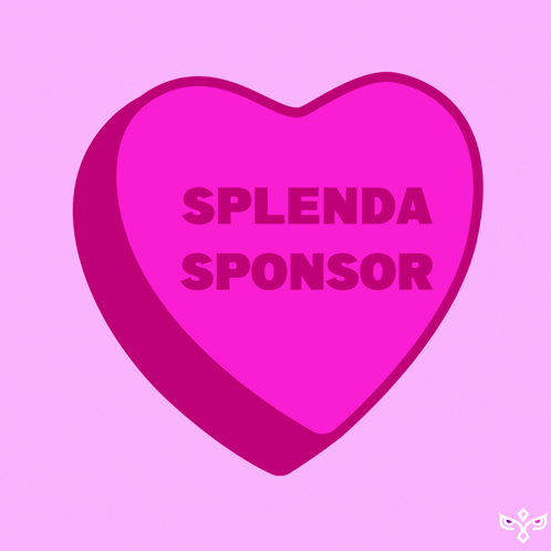 A Pink Heart That Says " Splenda Sponsor " On It GIF