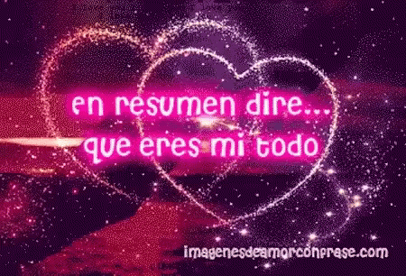 A Pink Heart With The Words En Resumen Dire Que Eres Mi Todo Written On It GIF