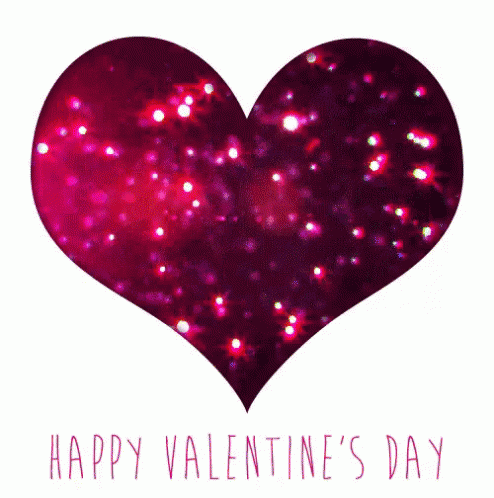 A Pink Heart With The Words Happy Valentine 'S Day GIF