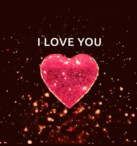 A Pink Heart With The Words `` I Love You '' On It GIF