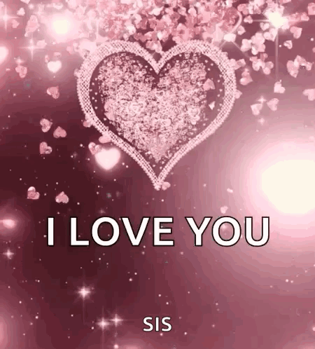 A Pink Heart With The Words `` I Love You '' Written On It GIF