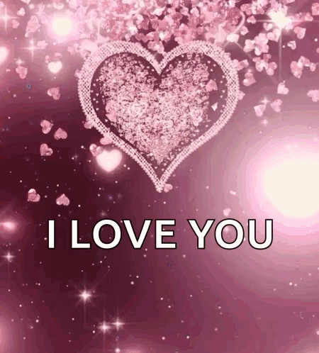 A Pink Heart With The Words I Love You Written On It GIF