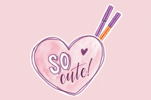 A Pink Heart With The Words So Cute Written Inside Of It GIF
