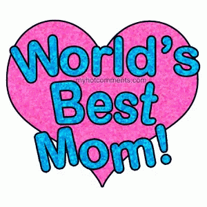 A Pink Heart With The Words World 'S Best Mom Written Inside Of It GIF