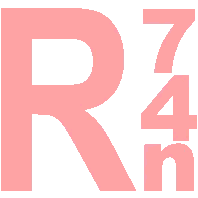 a pink letter r with the numbers r4 and r7 behind it