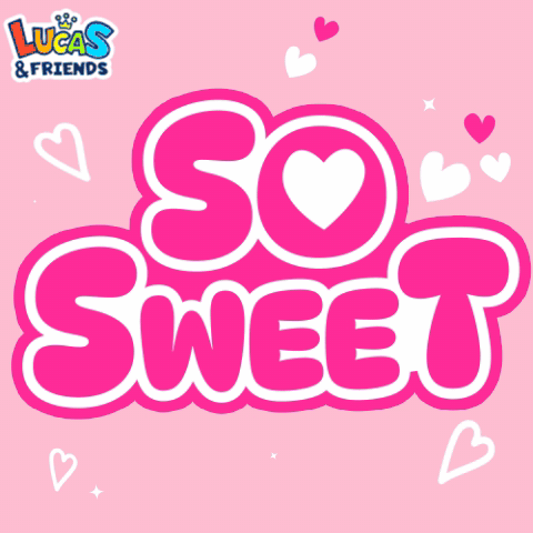 A Pink Logo For Lucas And Friends Says So Sweet GIF
