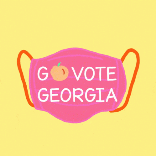 a pink mask that says go vote georgia on it