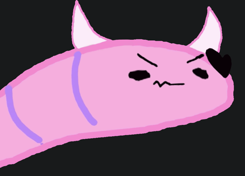 A Pink Monster With Horns And A Heart In Its Eye GIF
