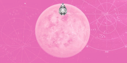 A Pink Moon With A Diamond In The Center GIF
