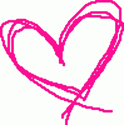 A Pink Pixel Art Heart With A White Background GIF