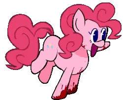a pink pony with a heart shaped mane and tail is running