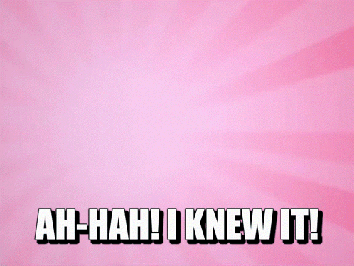 A Pink Pony With The Words Ah-Hah I Knew It GIF