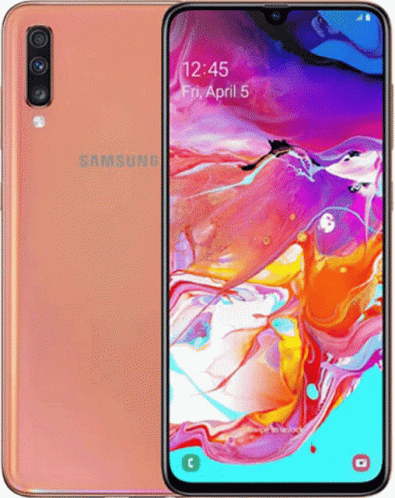 A Pink Samsung Phone Shows The Time As 12:45 GIF