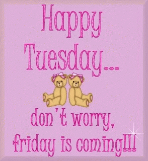 a pink sign that says happy tuesday do n't worry friday is coming