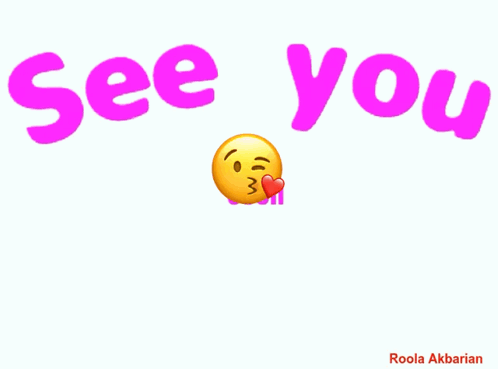 A Pink Sign That Says See You Soon With A Smiley Face GIF