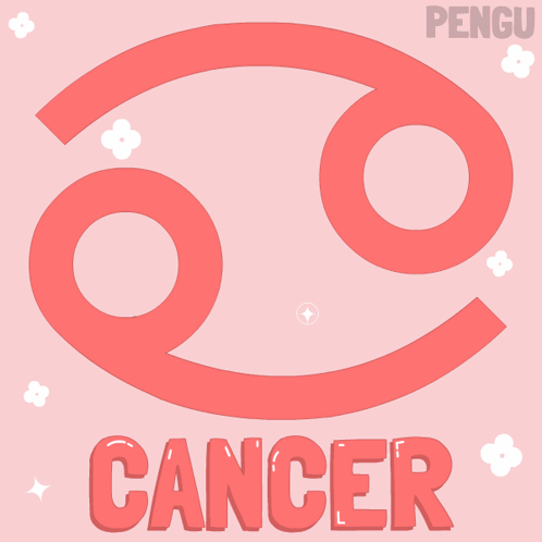 A Pink Sign With A Penguin And The Word Cancer On It GIF