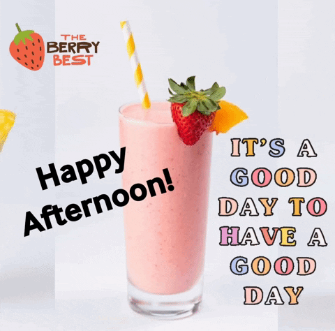 A Pink Smoothie With A Straw And A Strawberry On It GIF