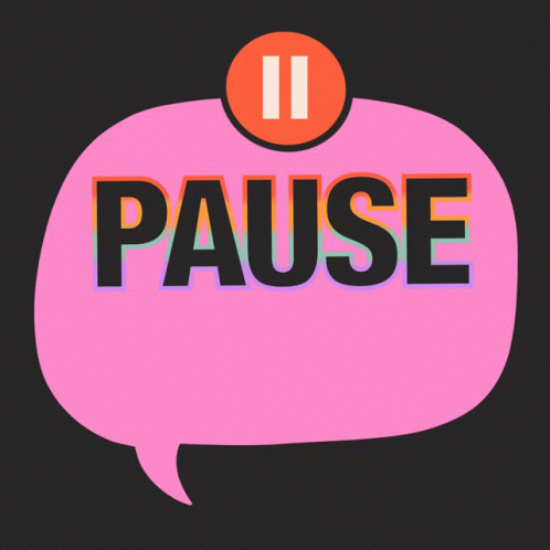 A Pink Speech Bubble With The Words Pause To Verify GIF