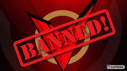 A Pink Stamp With The Word Banned Written On It GIF