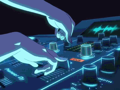 A Pioneer Dj Mixer With A Cue Button On It GIF